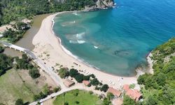 Göçkündemirci Plajı dronla görüntülendi