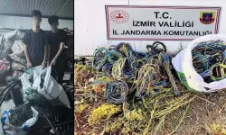 İzmir’de 7 ayrı kablo hırsızlığı olayına karışan 3 şüpheliye suçüstü