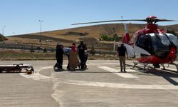 Kırıkkale'de ambulans helikopter hastanelerde tedavi gören 2 çocuk için havalandı