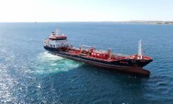 Silivri açıklarında kazaya karışan ALSU isimli gemi havadan görüntülendi