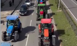 Çeltik üreticileri traktörlerle konvoy oluşturdu