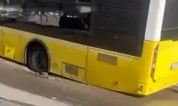 Maltepe'de bir İETT otobüsü yolun çökmesi sonucu oluşan çukura düştü