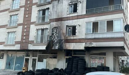 Ankara'da iş yerinin kundaklanması kamerada