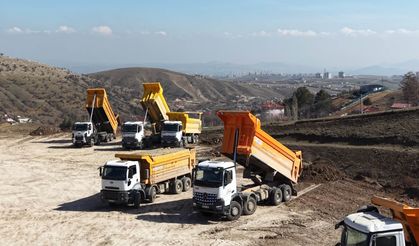 Keçiören’de dronla hafriyat kamyonu denetimi