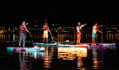 Mogan Gölü'nde su sporlarına yönelik gece etkinliği düzenlendi