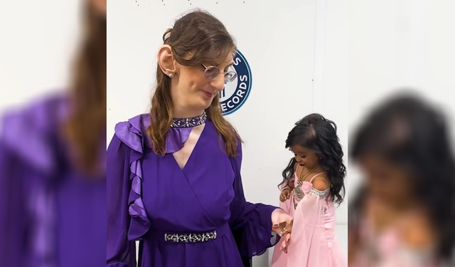 Dünyanın en uzun kadını Rumeysa Gelgi ve dünyanın en kısa kadını Jyoti Amge yeniden buluştu