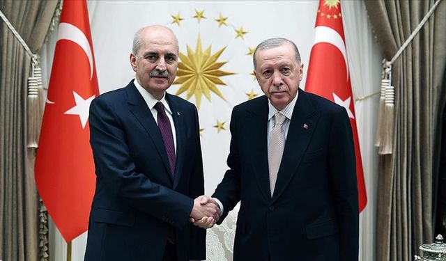 Cumhurbaşkanı Erdoğan, TBMM Başkanı Kurtulmuş'u kabul etti