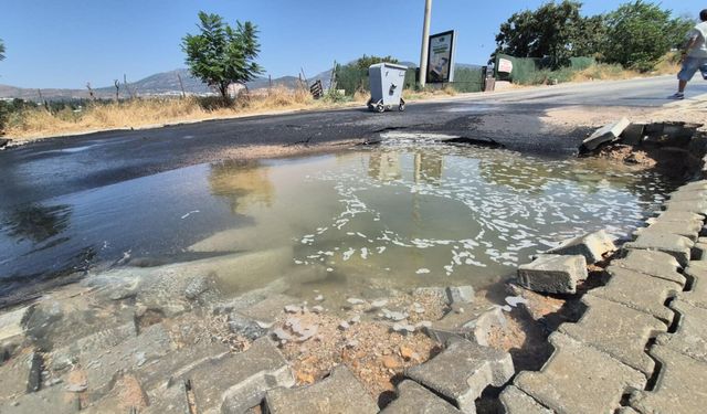 Bodrum’da ana su isale hattı patladı, tonlarca su boşa aktı