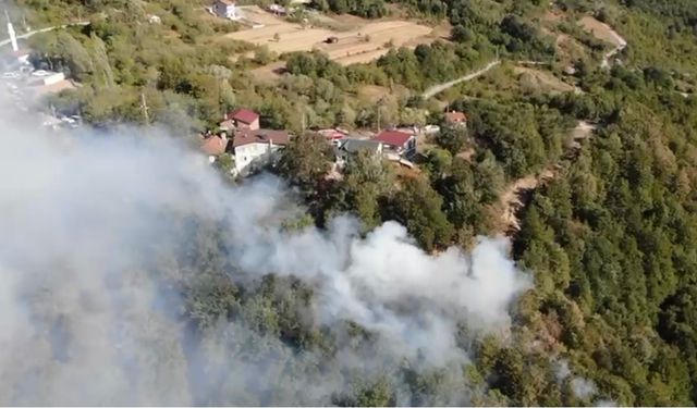 Kocaeli'de orman yangını 2'nci gününde; dronla görüntülendi