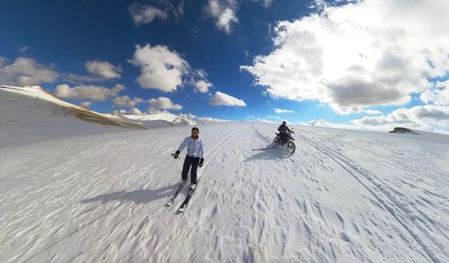 Kar kalınlığının 40 santimetreye ulaştığı Ergan Dağı'nda kayak sezonunu açtılar