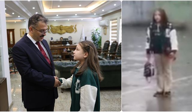 Yağmur altında İstiklal Marşı'nı okuyan ilkokul öğrencisine Iğdır Valisi Turan'dan ödül