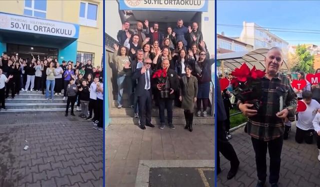 Tekirdağ'da 38 yıllık meslek hayatının ardından emekli olan öğretmene duygulandıran veda