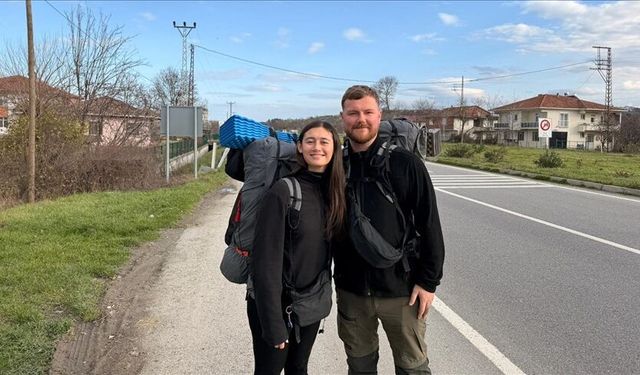İngiltere'den Vietnam'a yürüyen 2 arkadaş, Samsun'a geldi