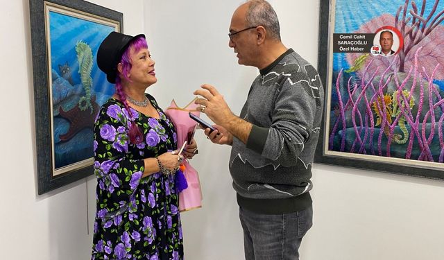 "Kedili ressam"  Atabaş, Emin Antik Sanat Galerisi'nde