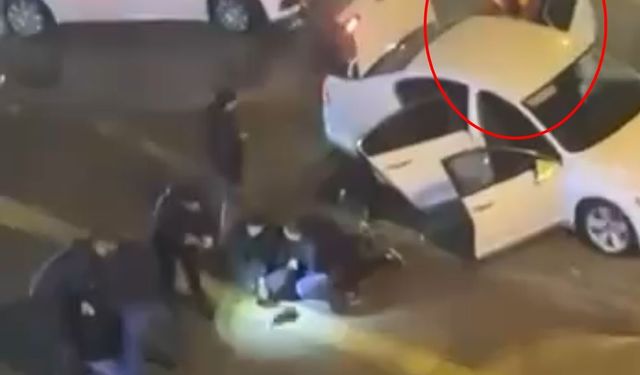 Polis, el bombası ele geçirilen araçtaki şüphelileri akaryakıt istasyonu çalışanlarının kıyafetini giyip yakalamış