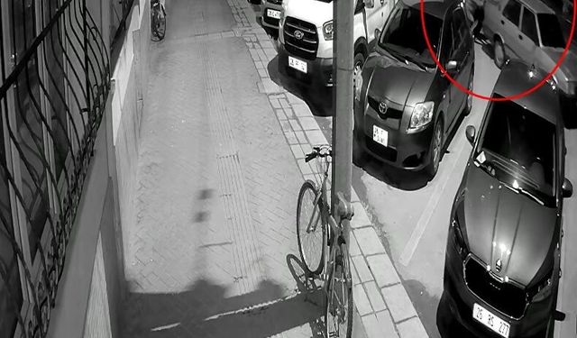 Park halindeki otomobili iterek çaldılar