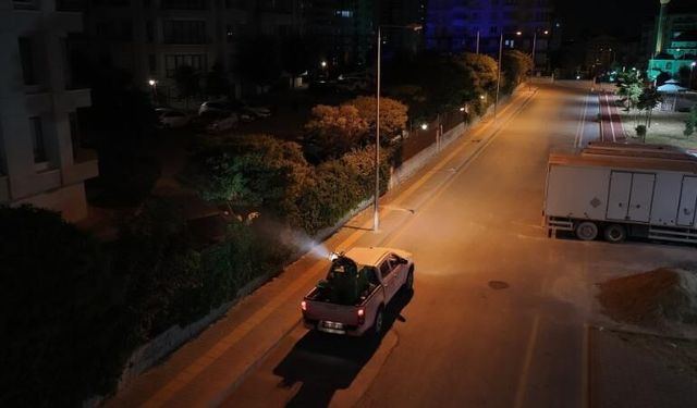 ABB’nin ilaçlama mesaisi gece de sürüyor