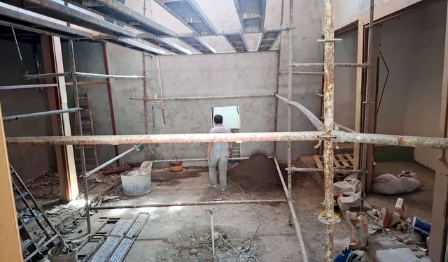 Beypazarı'ndaki Beyoğlu hamamında restorasyon çalışmaları sürüyor