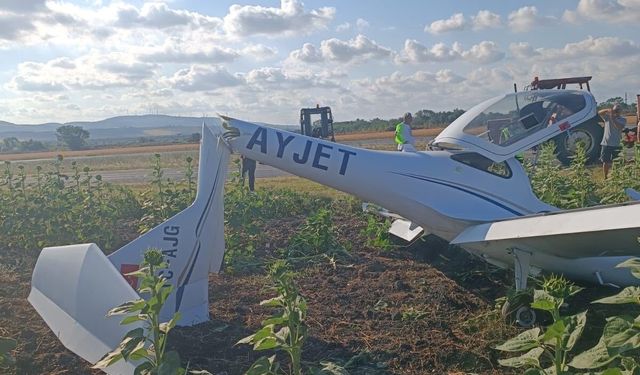 Çatalca'da eğitim uçuşunda sert iniş yapan uçakta hasar oluştu