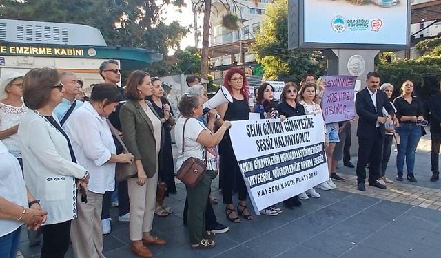 Kayseri'de öldürülen Selin için 'sesiz kalmıyoruz' eylemi