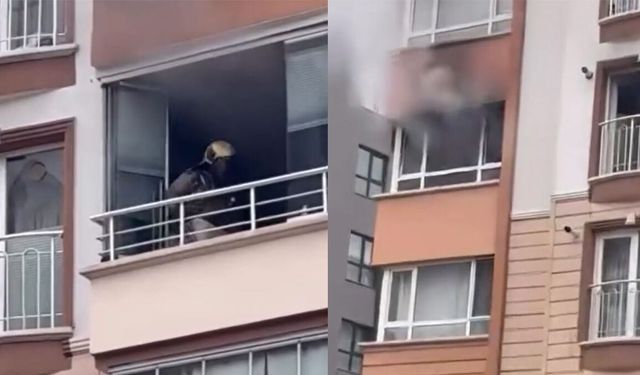 Yanan dairede mahsur kalan anne ve oğlu kurtarıldı