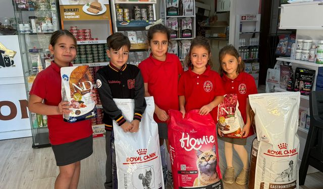 İlkokul öğrencileri hayvan sevgisini iyiliğe dönüştürdü