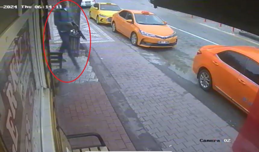 Ankara'da taksi durağına silahlı saldırı kamerada