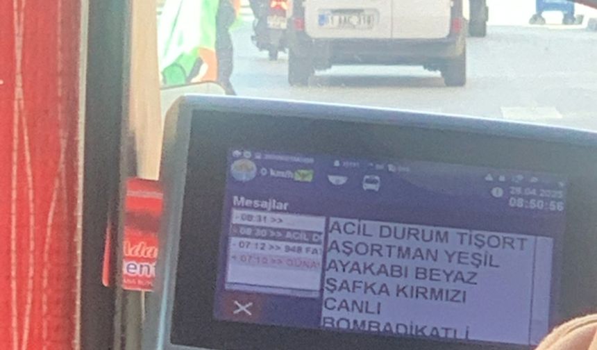 Minibüs bilgi ekranına "canlı bomba" mesajı gönderen zanlı yakalandı