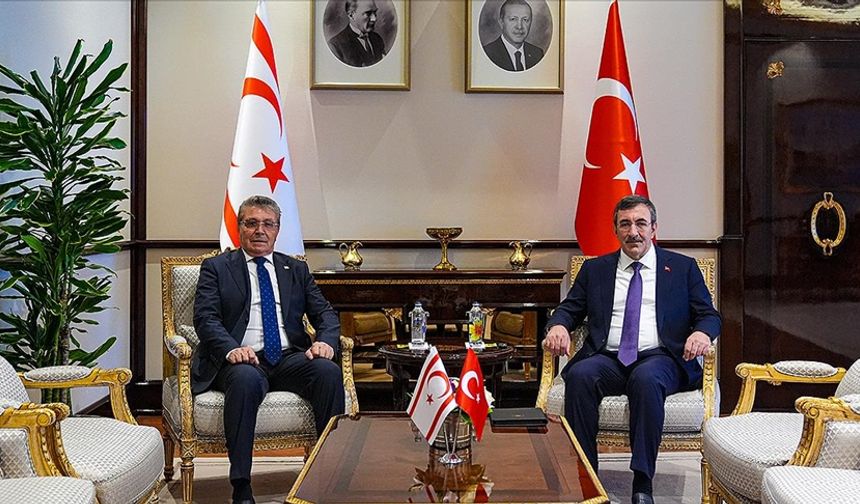 Cumhurbaşkanı Yardımcısı Yılmaz, KKTC Başbakanı Üstel ile görüştü
