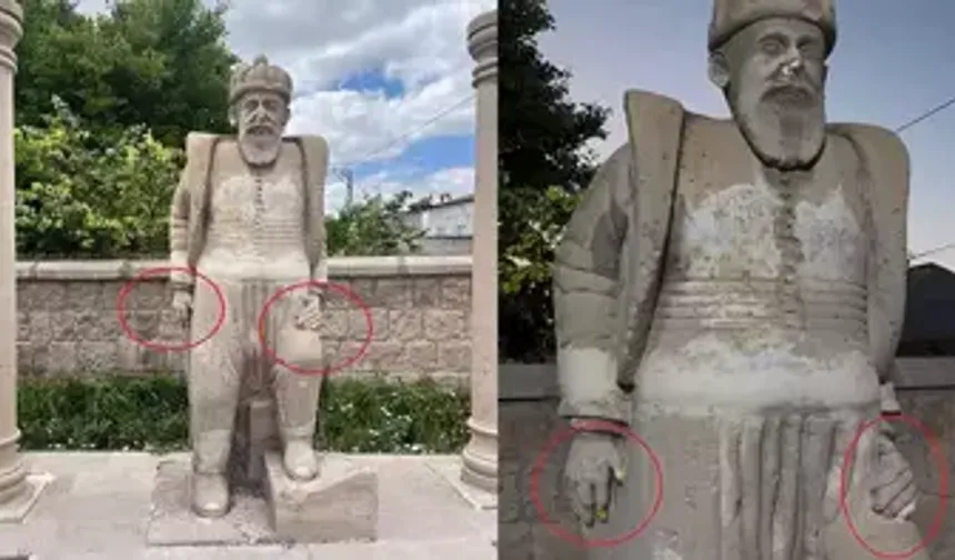 Mimar Sinan'ın doğup büyüdüğü mahallede heykeline zarar verildi
