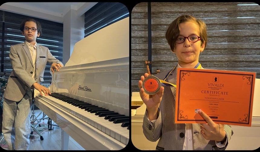 Samsunlu "mutlak kulak" Yusufhan'a 10 yaşında İngiltere'den lise diploması