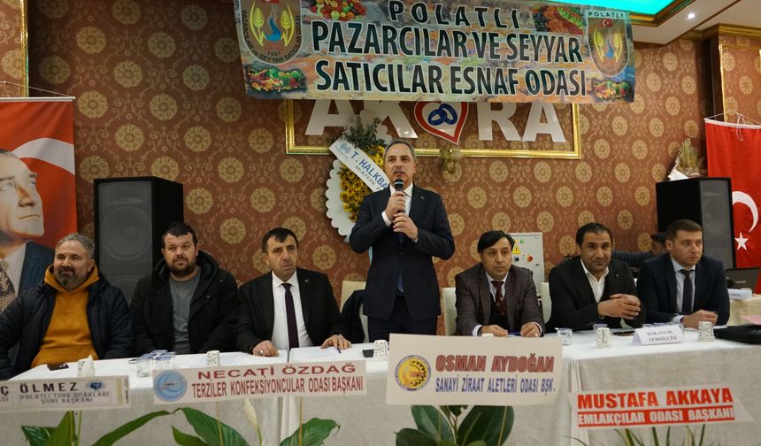 Polatlı Pazarcılar ve Seyyar Satıcılar Esnaf Odası Başkanlığına yeniden Ali Karaca seçildi