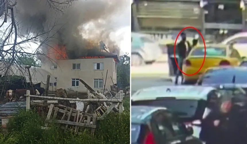 Anahtarı üzerinde bırakılan taksiyi götürmeye çalışmıştı, bu kez ailesinin evini yaktı