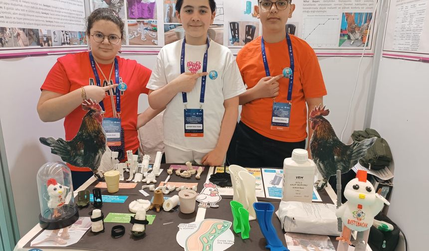 Çubuk'ta BİLSEM öğrencileri engelli kanatlı hayvanlar için hazırladığı projeyle ödül aldı