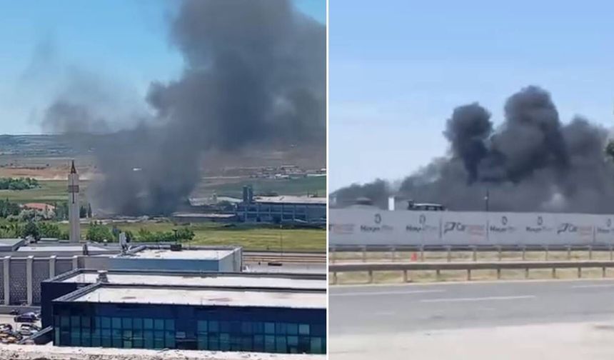 Ankara'da alçı fabrikasında yangın
