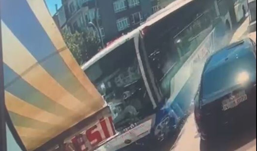 Ankara'da belediye otobüsünün iş yerine girdiği kazanın görüntüleri ortaya çıktı