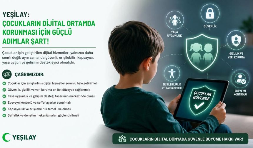Yeşilay’dan çocukların dijital güvenliği için çağrı: Yaş sınırı önemli, güvenli tasarım şart