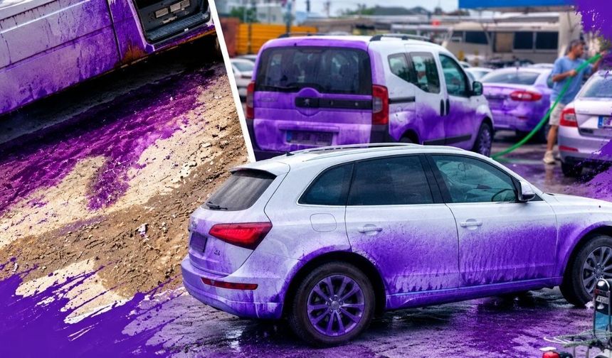 Araçları mora boyayan kimyasalın yola dökülmesine neden olan sorumlular hakkında soruşturma
