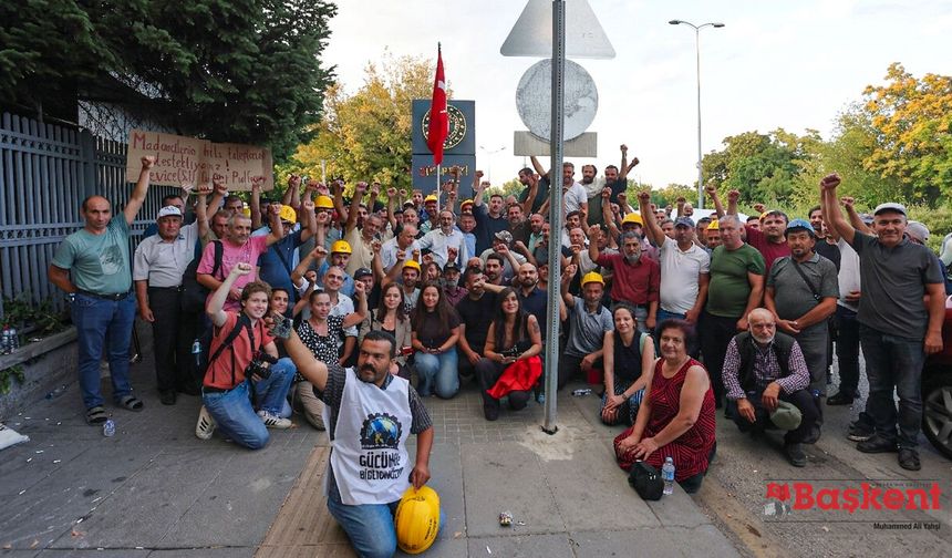 Madencilerin eylemi mutlu sonla bitti