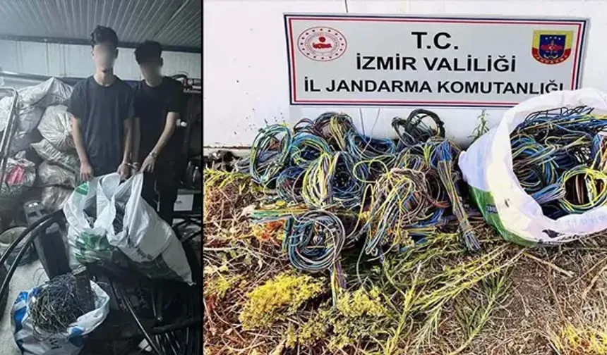 İzmir’de 7 ayrı kablo hırsızlığı olayına karışan 3 şüpheliye suçüstü