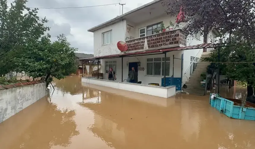 Sapanca'da dere taştı; su baskınları yaşandı